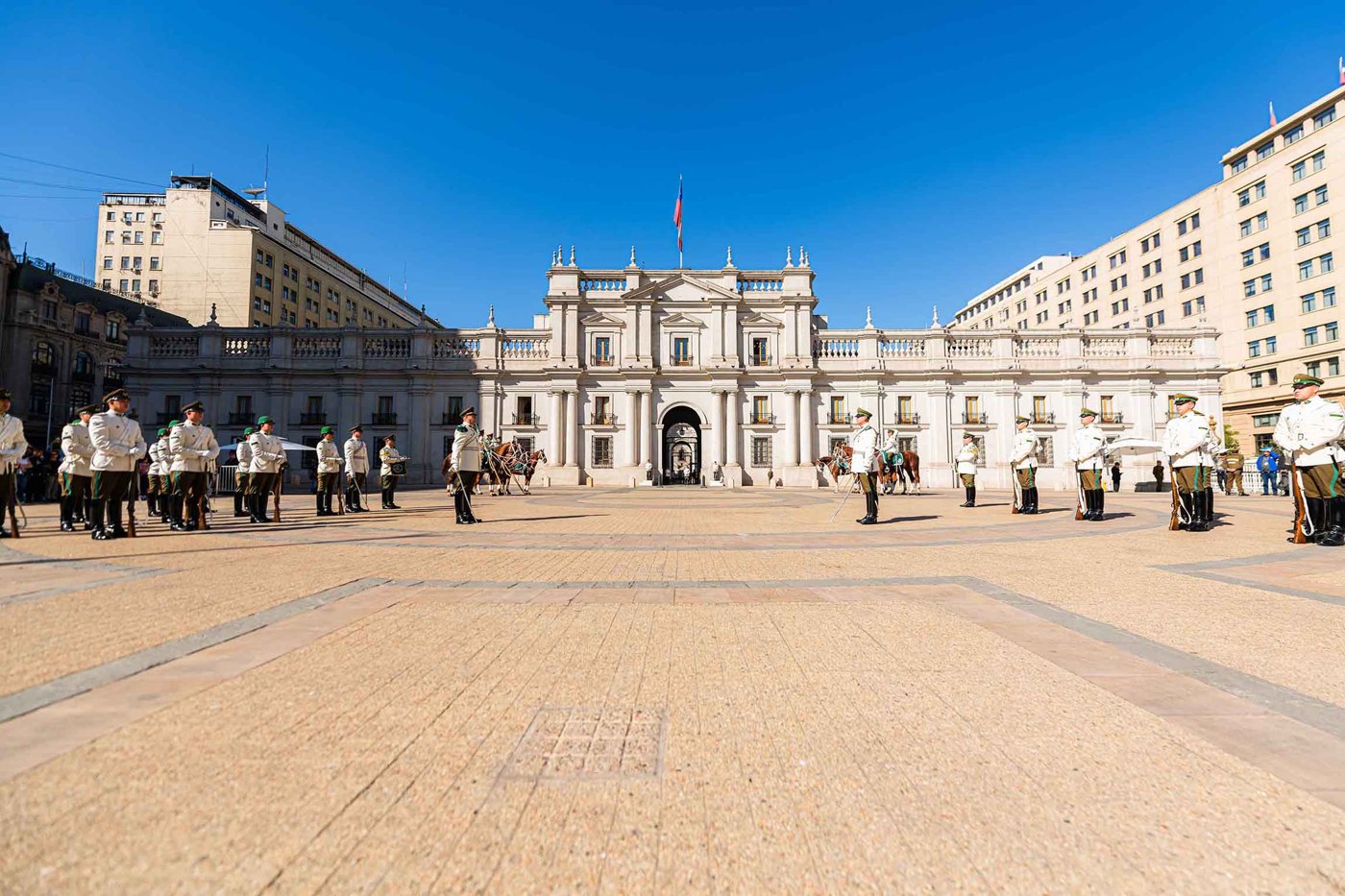 Changing of the guard at La Moneda Palace, Santiago de Chile