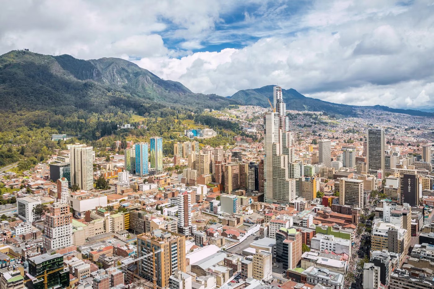 Bogotá skyline with the Andes behind, Colombia