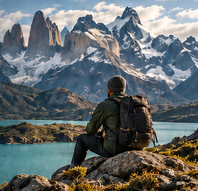 Patagonian mountains and lake