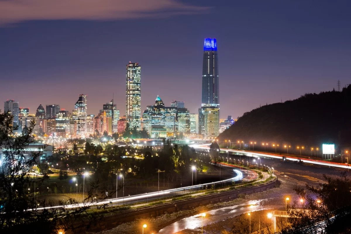 Santiago de Chile skyline at night